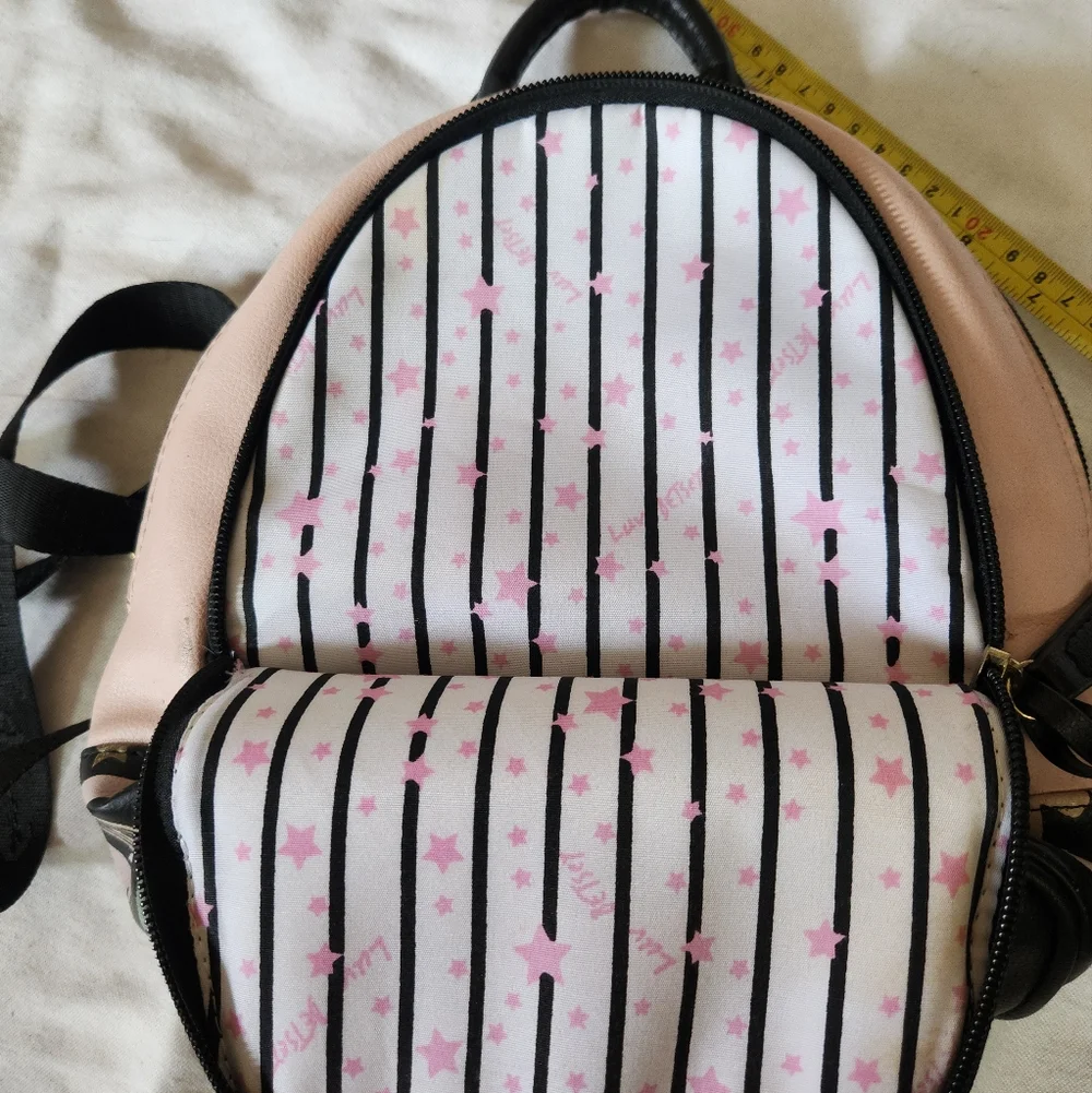Betsey Johnson Unicorn Mini Backpack Pastel Striped Novelty